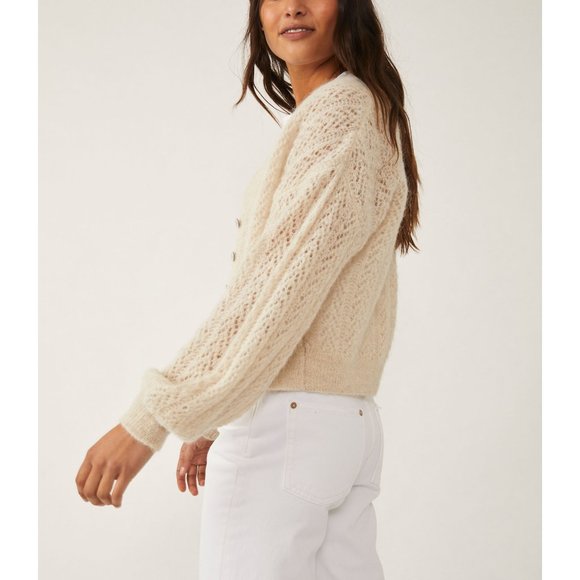 Free People Cream Knit Cardigan - Picture 6 of 10